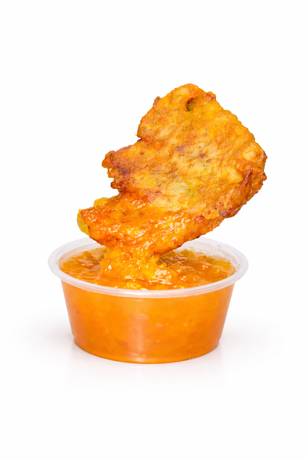 Torrejita de bacalao con salsa de piña
